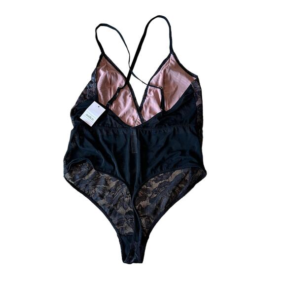 Auden Black Lace One Piece Thong Teddy Bodysuit Black XL - Picture 7 of 7
